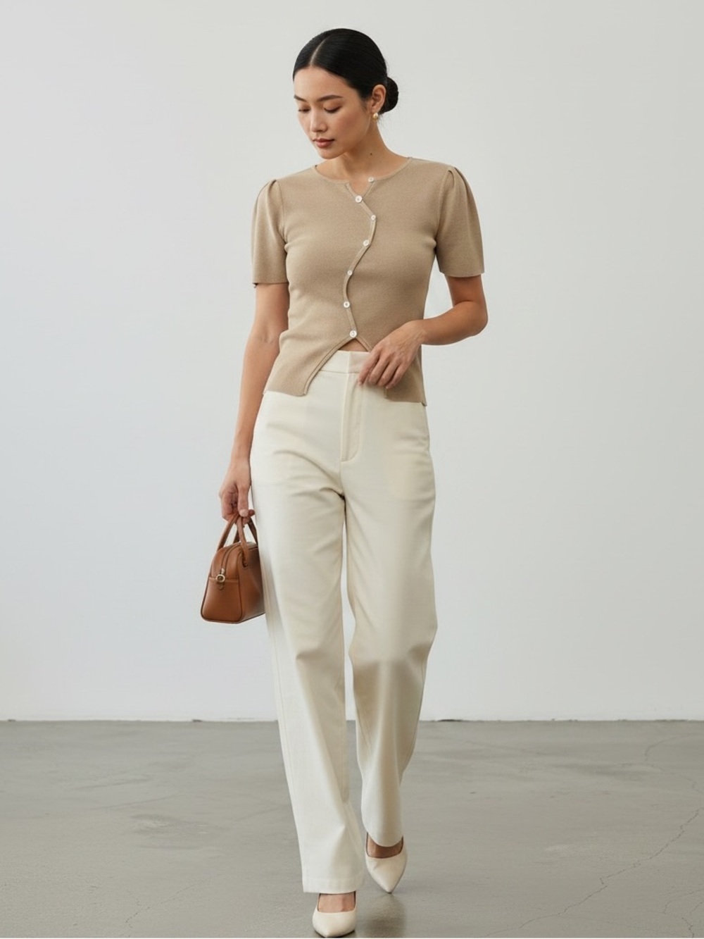 1499 • Sand Swerve Soft Knit Top - Picture 6 of 8